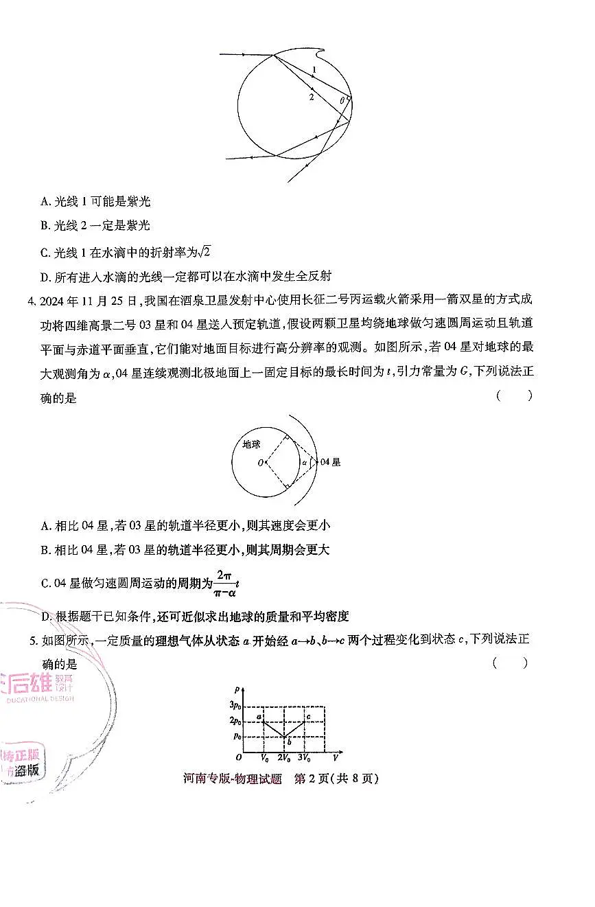 王后雄 高考押题预测卷 2025河南专版 物理第2页