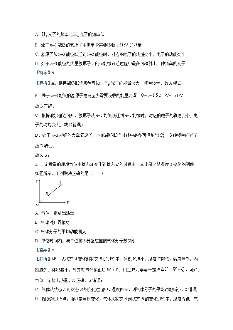2025届北京市房山区高三下学期第一次综合练习(一模)物理试题(解析版)第2页