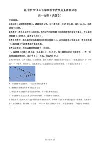 湖南省郴州市2023-2024学年高一上学期期末教学质量监测物理试题(含答案)