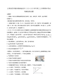 云南省西双版纳傣族自治州2024-2025学年高三上学期期末考试物理检测试题（附答案）