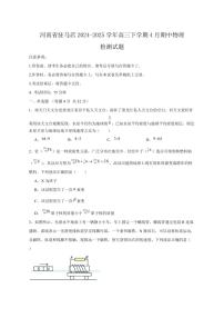 河南省驻马店2024-2025学年高三下学期4月期中物理检测试题（含答案）