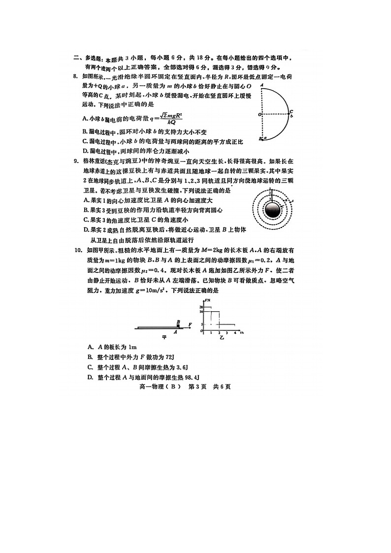 河北省唐山市NT20名校联合体2024-2025学年高一下学期期中考试(图片版)物理试卷第3页