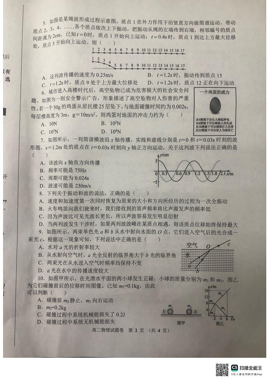郑州十校联考2023-2024学年高二下学期期中考 物理试卷(含答案)第2页