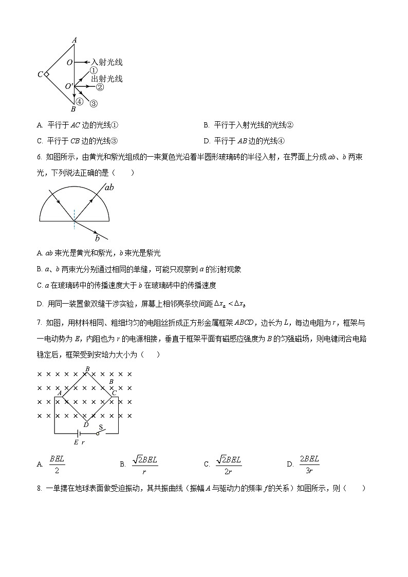 湖北省随州市部分高中2024-2025学年高二下学期2月联考物理试题(原卷版+解析版)第3页