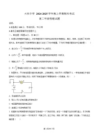 黑龙江省大庆市大庆中学2024-2025学年高二上学期期末物理试题（Word版附解析）