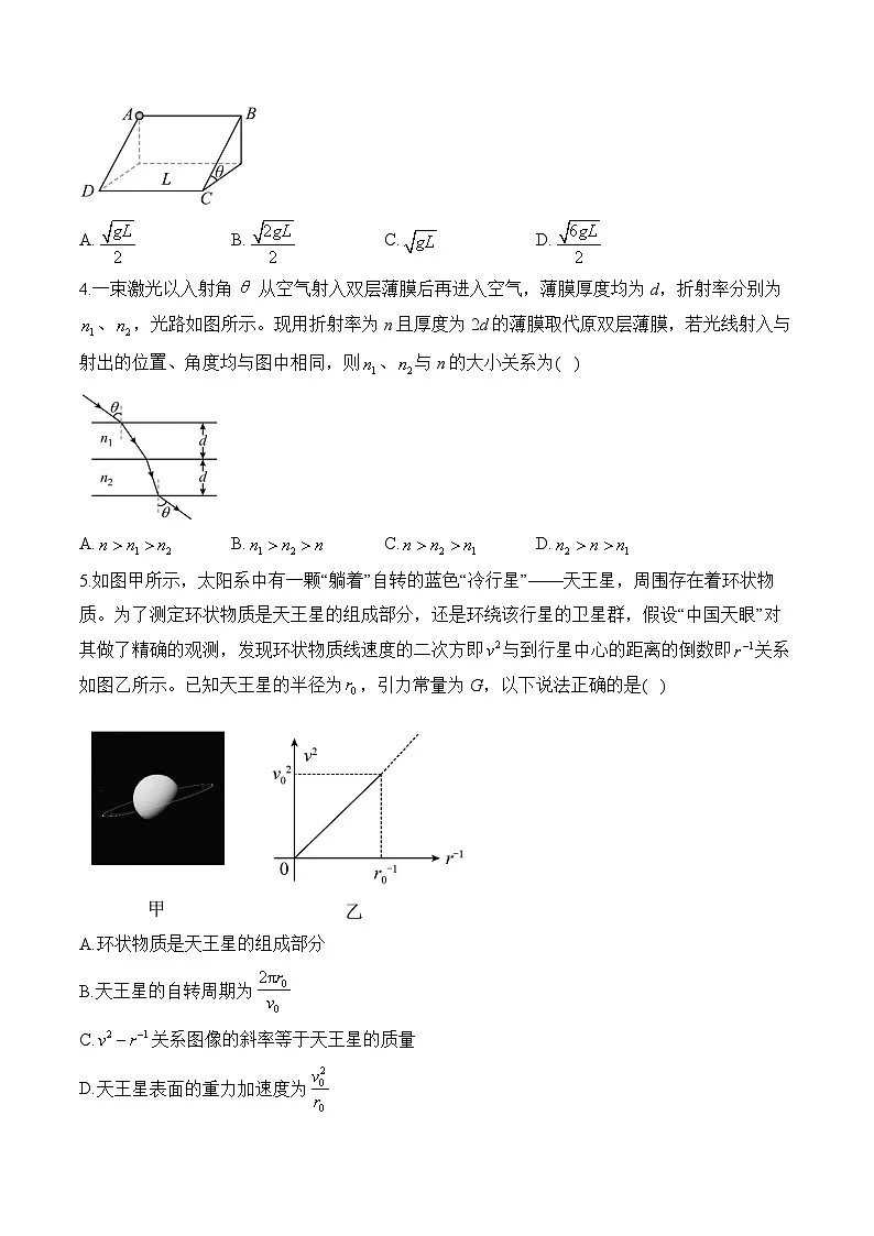 山东卷——2025届高考物理考前冲刺卷第2页