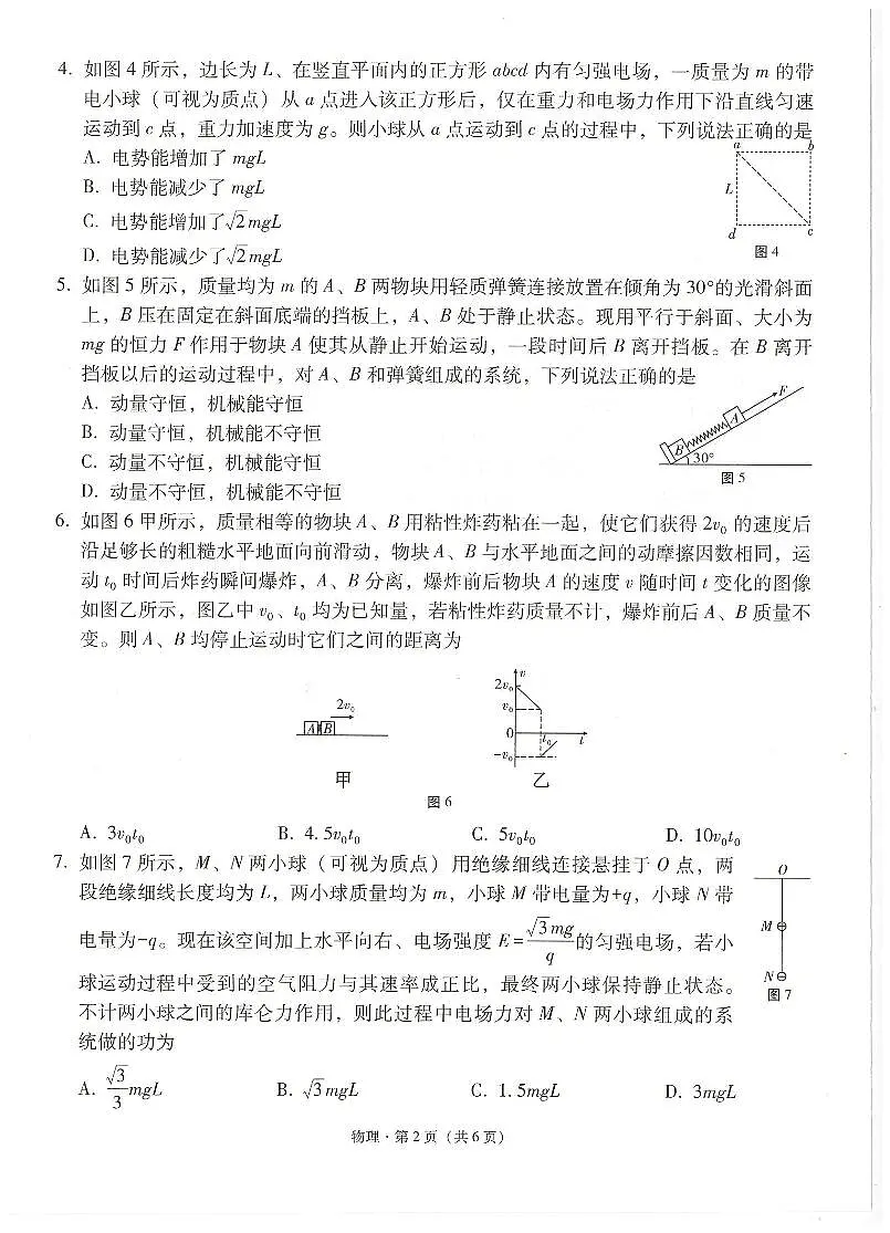 云南省云南师范大学附属中学2024-2025学年高考适应性月考卷(五)物理试题(含答案)第2页