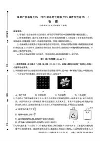 2025届四川省成都市石室中学高三下学期一模考试物理试题（高考模拟）