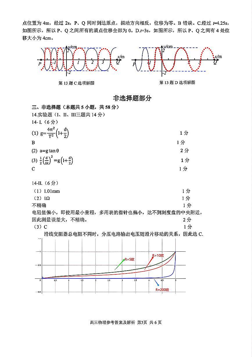 2025浙江省精诚联盟适应性联考-物理答案第3页