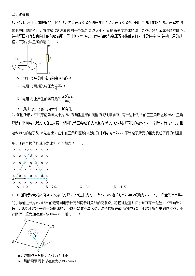 2025届广东省广州市培正中学高三下学期三模物理试题(高考模拟)第3页