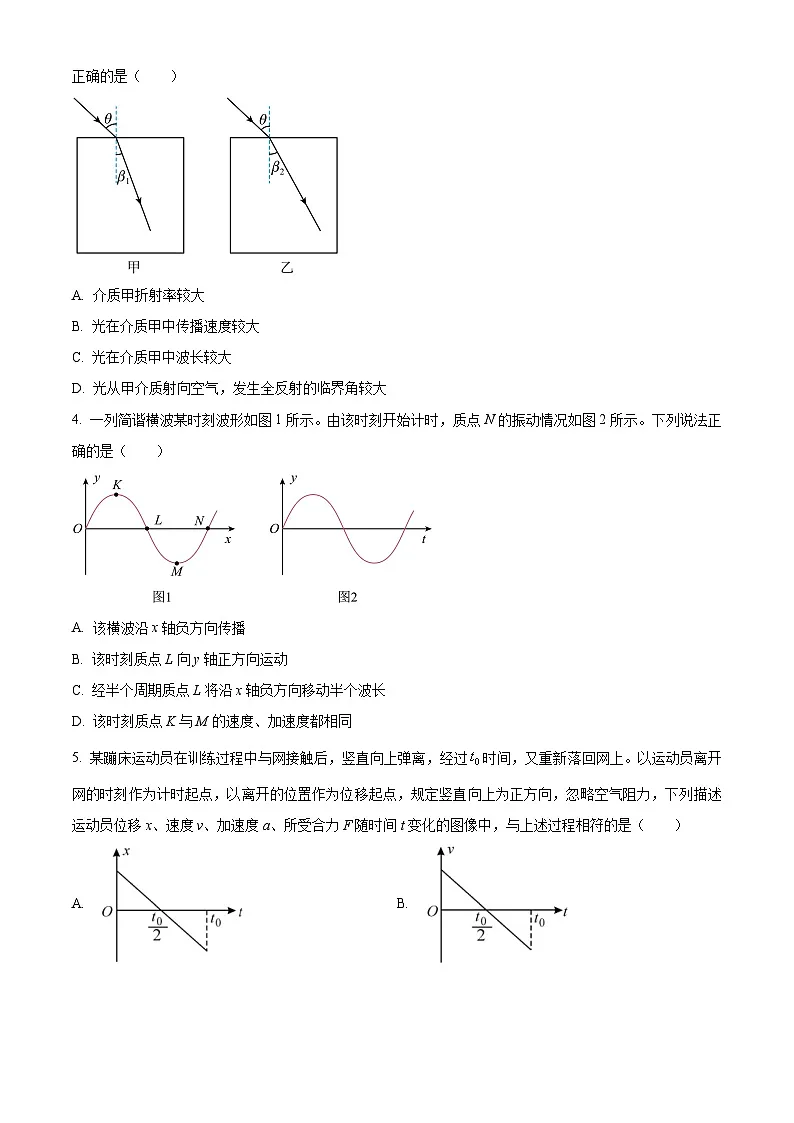 2025届北京市丰台区高三下学期二模物理试题(原卷版)第2页