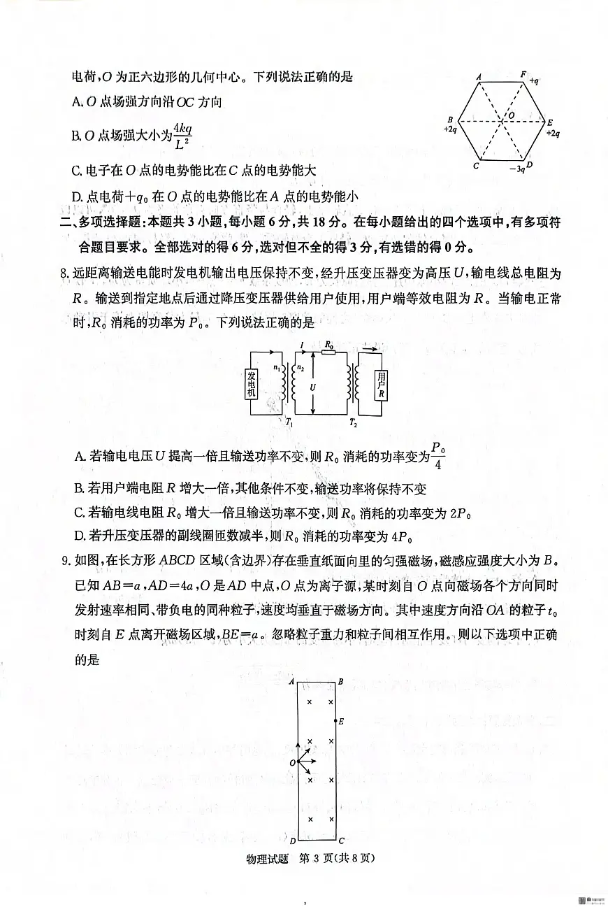 物理丨河南省2025届高三下学期5月考前适应性大联考试卷及答案第3页