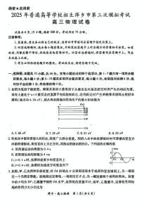 江西省萍乡市2025届高三高考模拟第三次模拟考-物理试题+答案