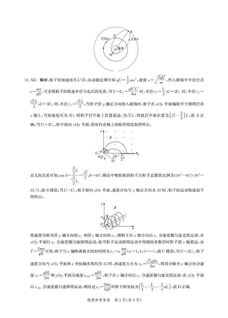 物理答案-高三保温考试第3页