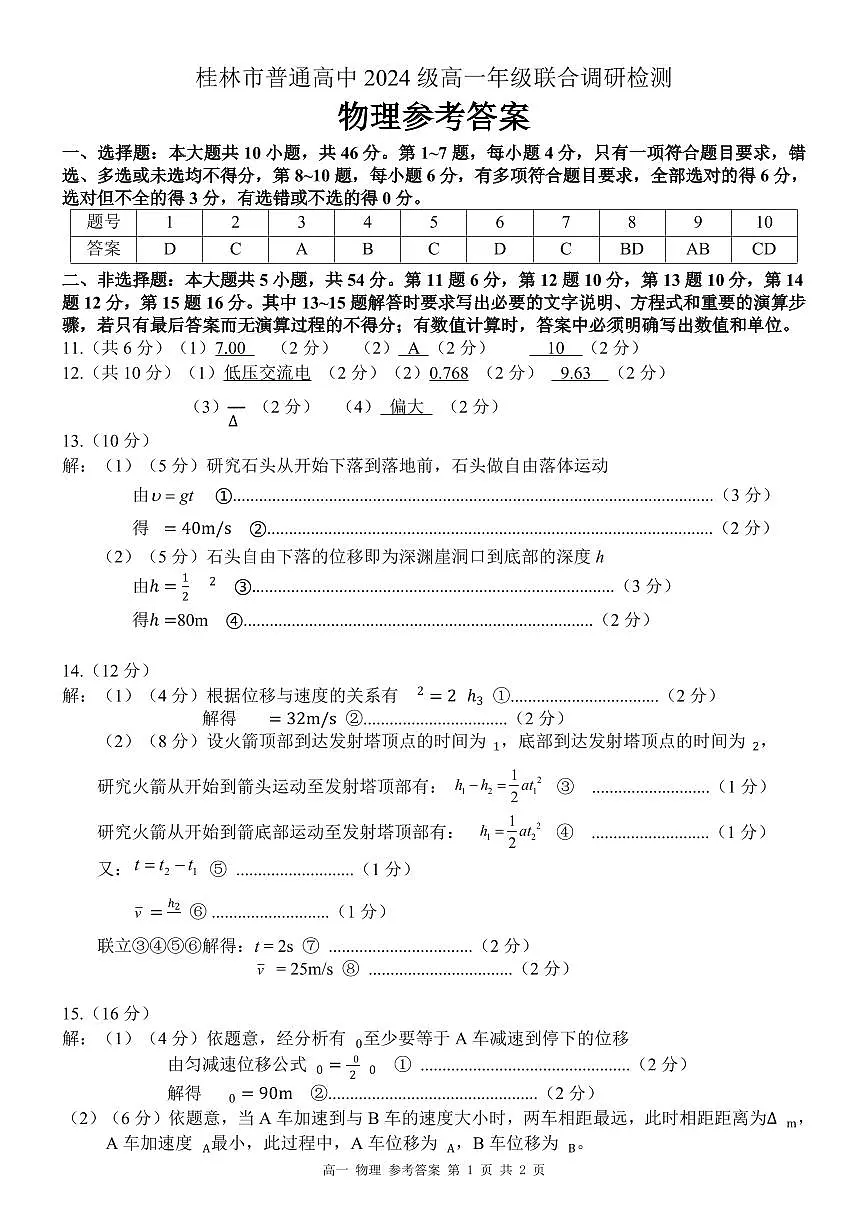 物理答案第1页