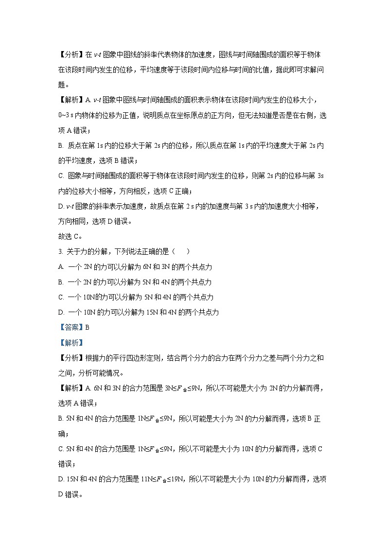 山西省太原市某校2024-2025学年高一上学期11月月考物理试卷(解析版)第2页