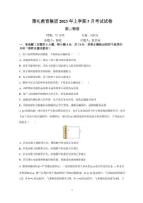 湖南省长沙市雅礼中学2024-2025学年高二下学期5月月考物理试卷（PDF版附解析）