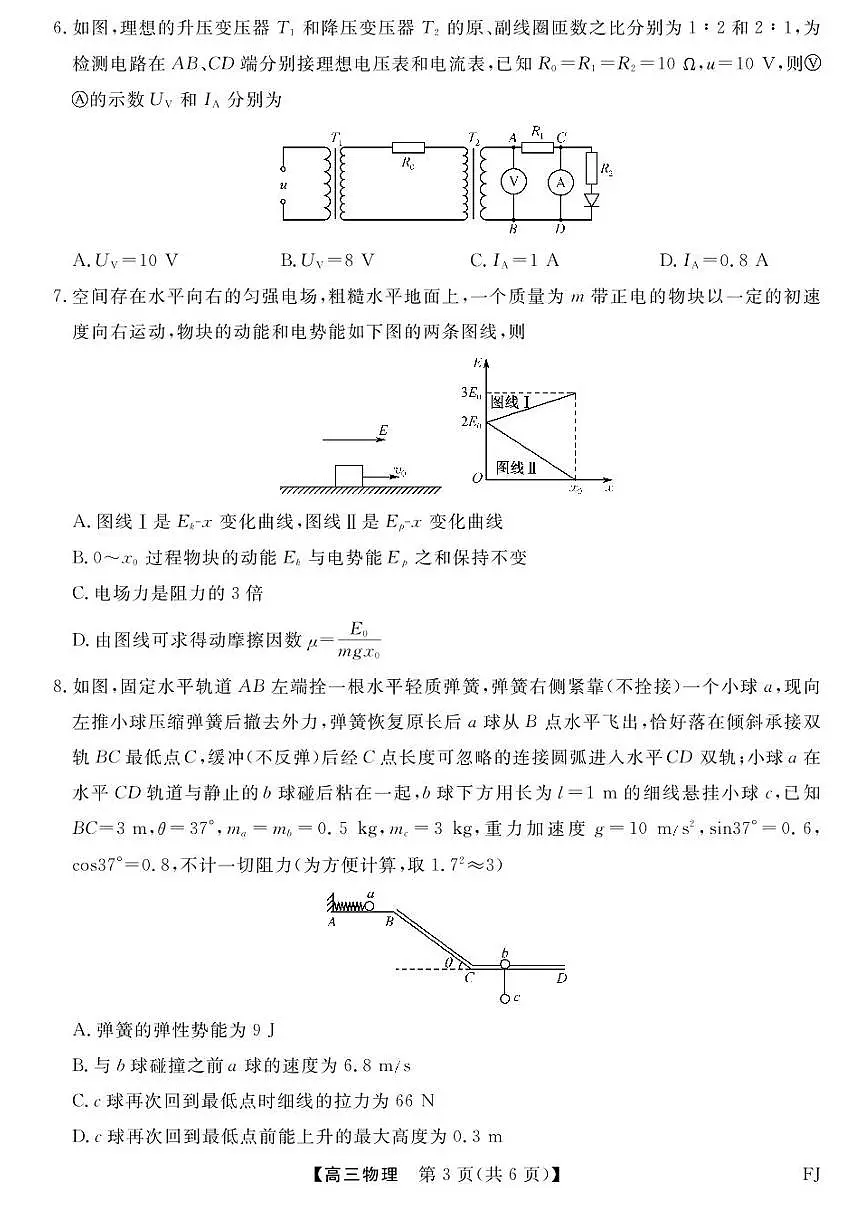 福建百校联考2025届高三5月押题考试-物理试卷(含答案)第3页