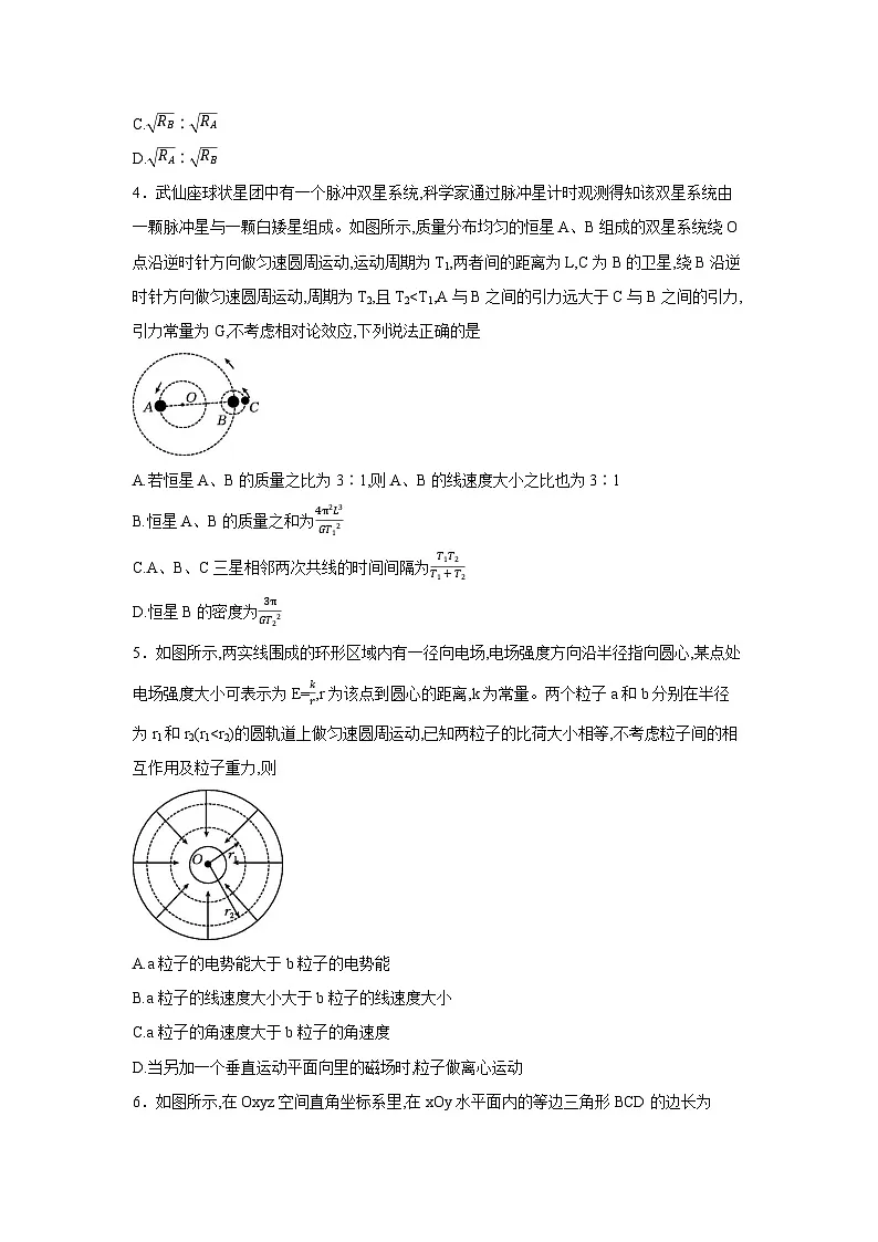 物理:2025届湖南省普通高中学业水平选择性考试模拟一(解析版)第2页