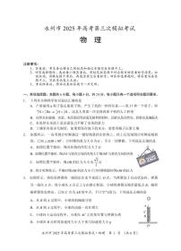 湖南省永州市2025年高考第三次模拟考试物理试题+答案
