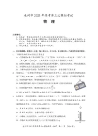 湖南省永州市2025年高考第三次模拟考试物理试题+答案