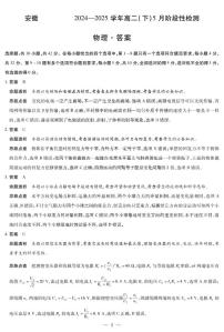 安徽省部分学校2024-2025学年高二下学期5月阶段性测试物理试卷(PDF版附解析)