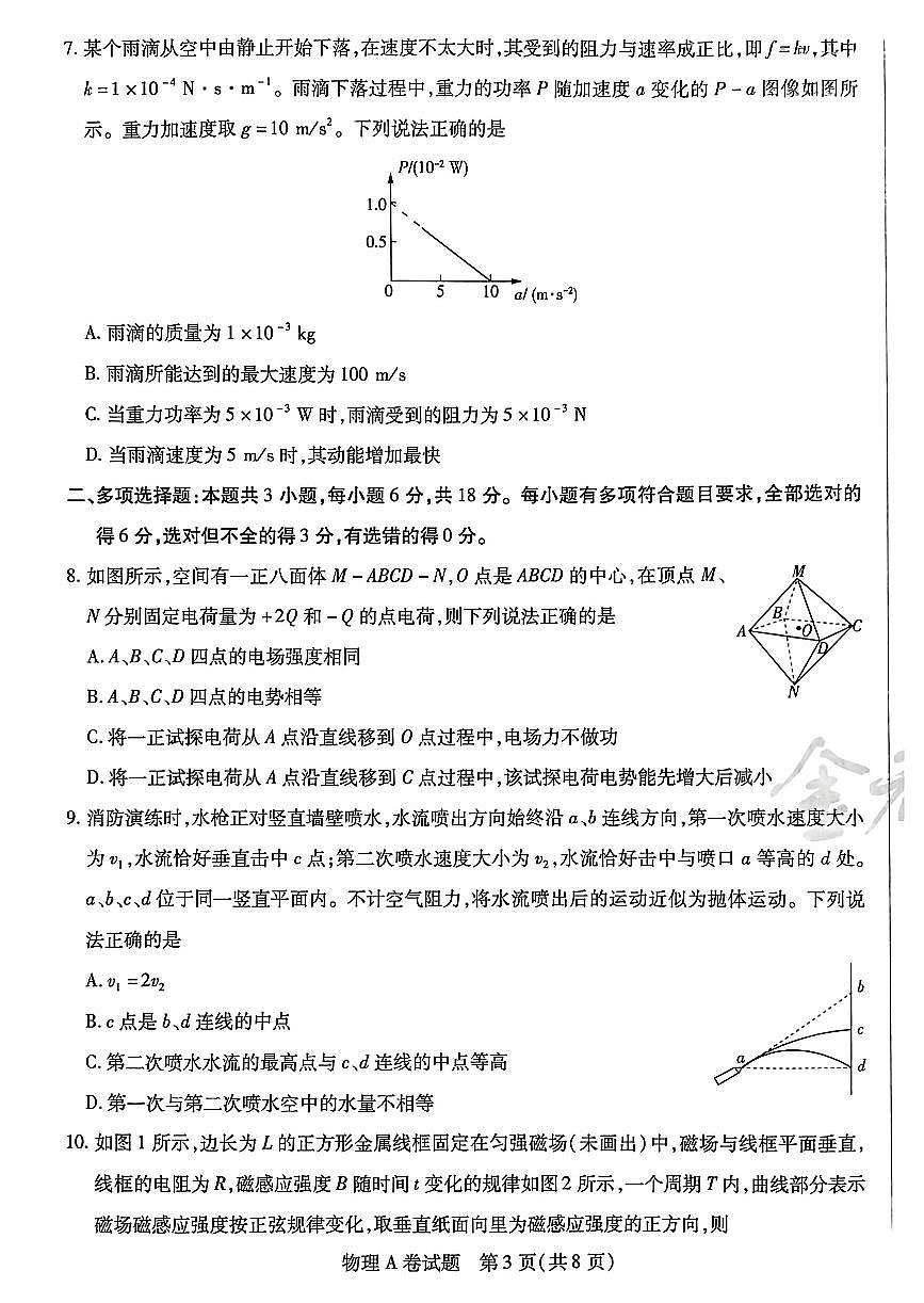 【物理AB卷】天星教育2025高考临考预测押题密卷(四川版)第3页