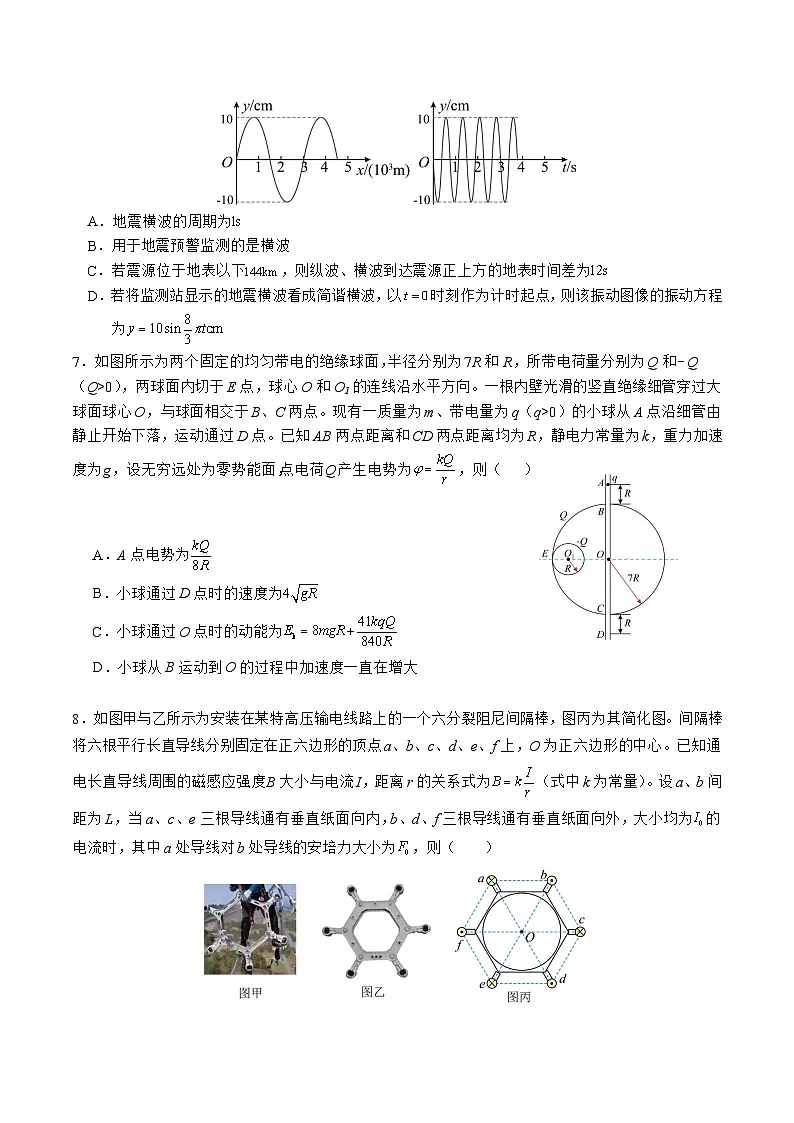 湖北省武汉市第二中学2025届高三下学期全真模拟物理试卷(Word版附答案)第3页