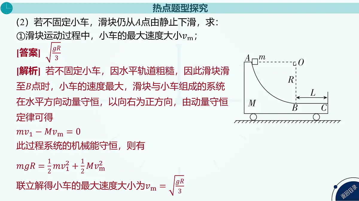 2025年高中物理复习配套课件 专题十 “滑块—斜(曲)面”模型和“滑块—弹簧”模型第8页