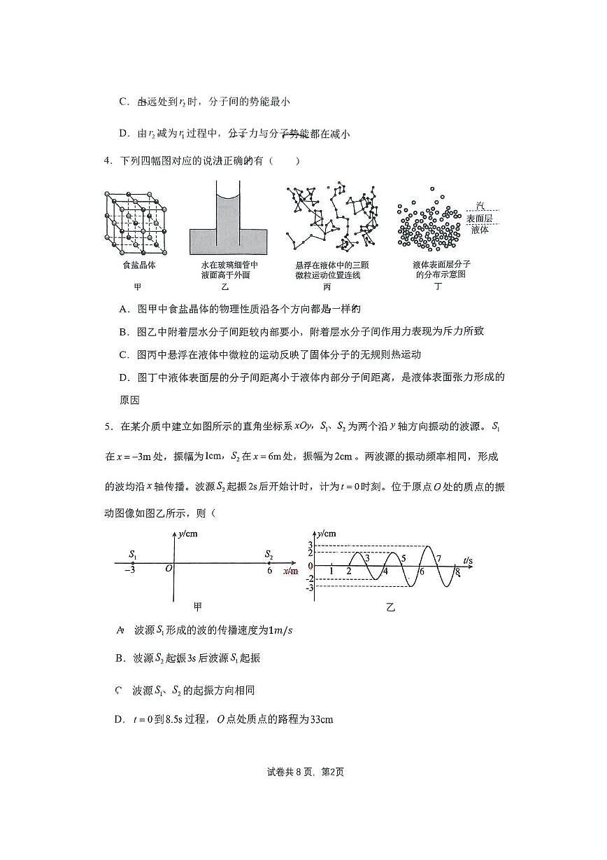 山东省实验中学2024-2025学年高二下学期5月月考物理试题第2页