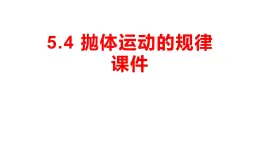 高中物理人教版 (2019)  必修 第二冊(cè)5.4 拋體運(yùn)動(dòng)的規(guī)律 課件