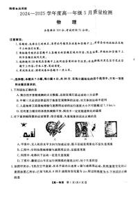 河南省部分学校2024-2025学年高一下学期5月质量检测物理试题（PDF版附解析）