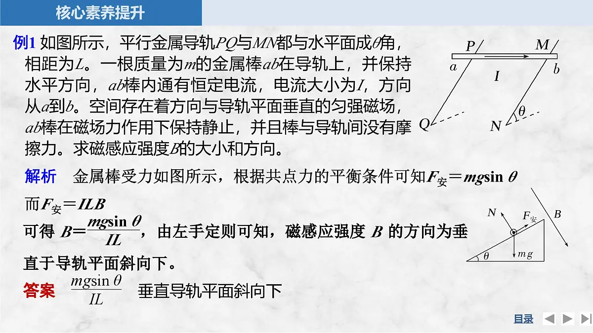 2024-2025学年物理教科版(2019)选择性必修第二册 第1章 磁场对电流的作用 章末素养提升 课件第8页