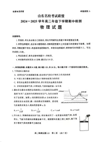 山东名校考试联盟2024-2025学年高二年级下学期期中检测+物理试卷（A）（含答案）.pdf含答案解析