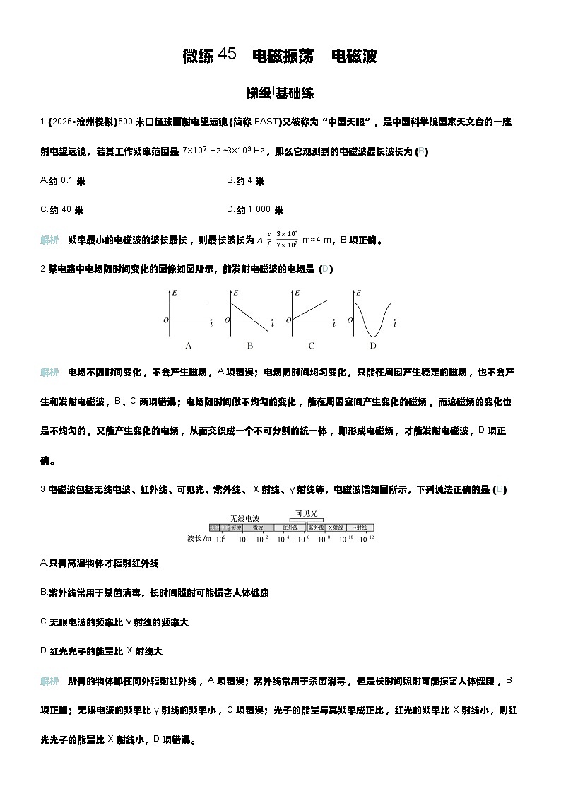 微练45 电磁振荡 电磁波第1页