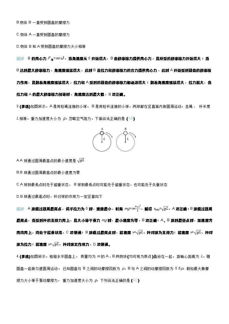 专题提升练7 圆周运动的临界问题第2页
