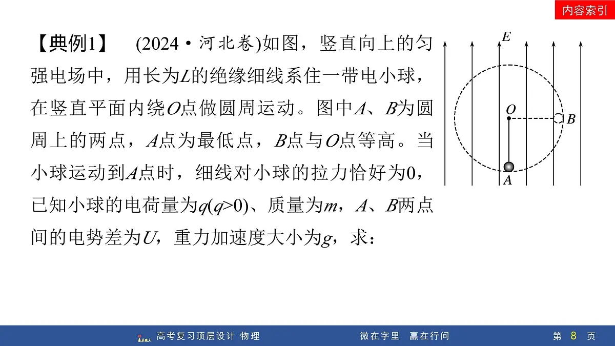 专题提升十八 带电粒子在电场中的力、电综合问题第8页