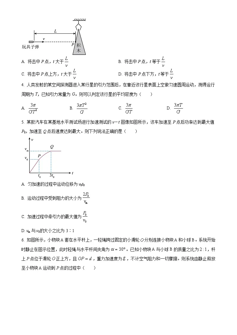 精品解析:湖南省邵阳市邵东市2023-2024学年高一下学期期末考试物理试题(原卷版)第2页