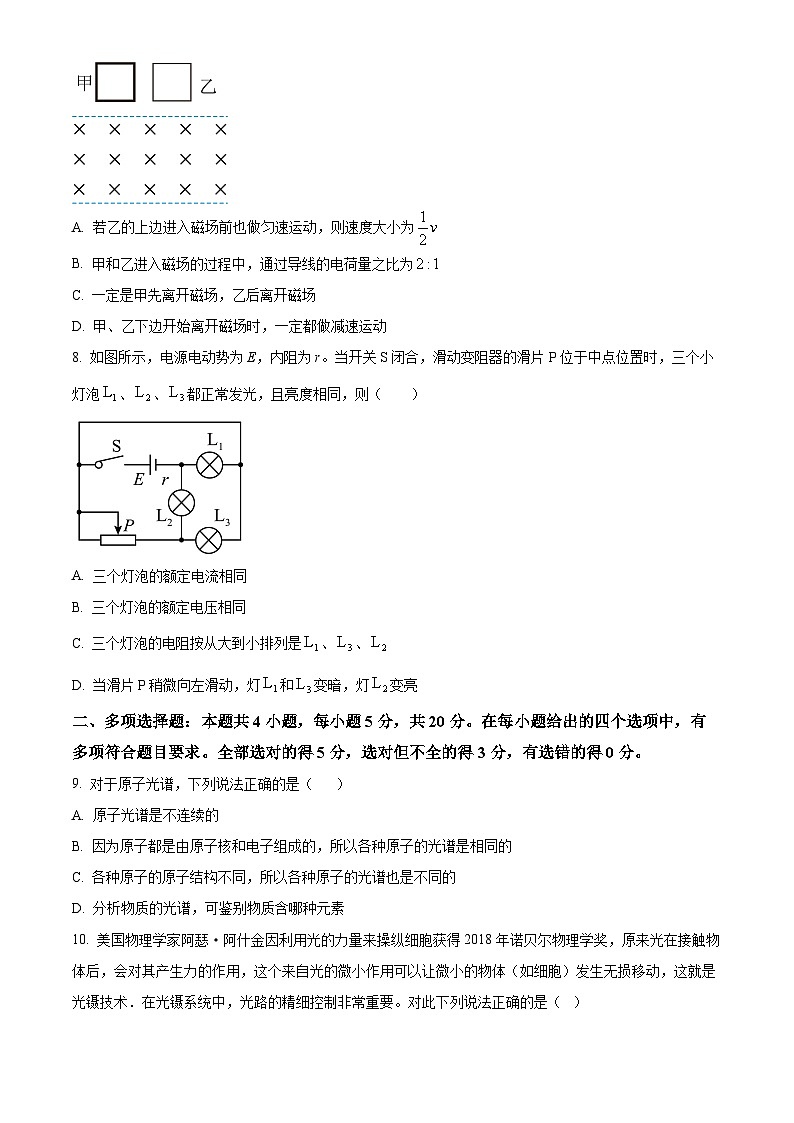 精品解析:湖南省益阳市第一中学2023-2024学年高二下学期期末考试物理试卷(原卷版)第3页