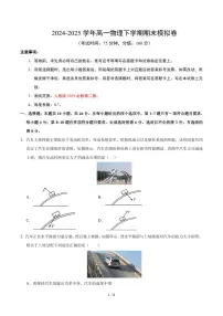2025年高一下学期物理期末模拟卷(人教版)