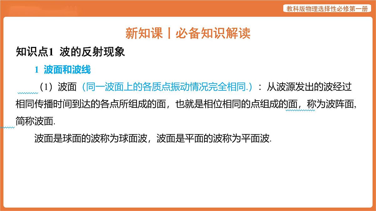 第4节 波的反射与折射 课件 高中物理教科版选择性必修第一册第4页