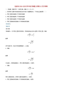 北京市2024_2025学年高三物理上学期10月月考卷含解析
