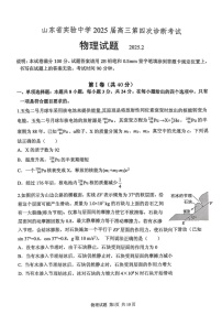 2025届山东省实验中学高三下学期第四次诊断考试-物理试题（含答案）