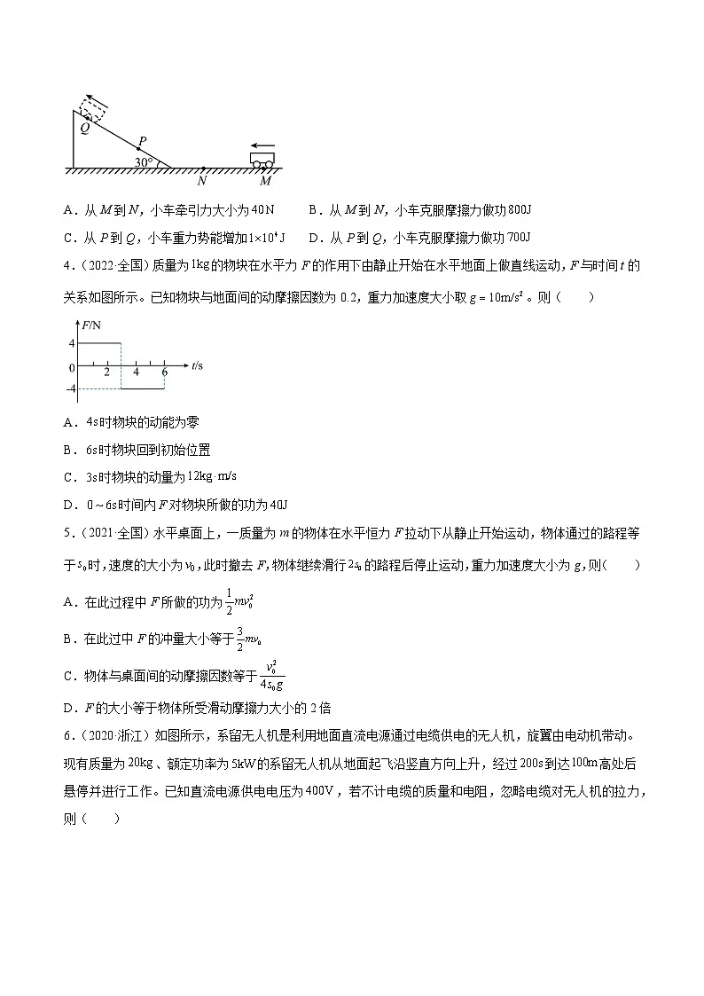 专题19 功(学生卷)-十年(2014-2023)高考物理真题分项汇编(全国通用)第2页