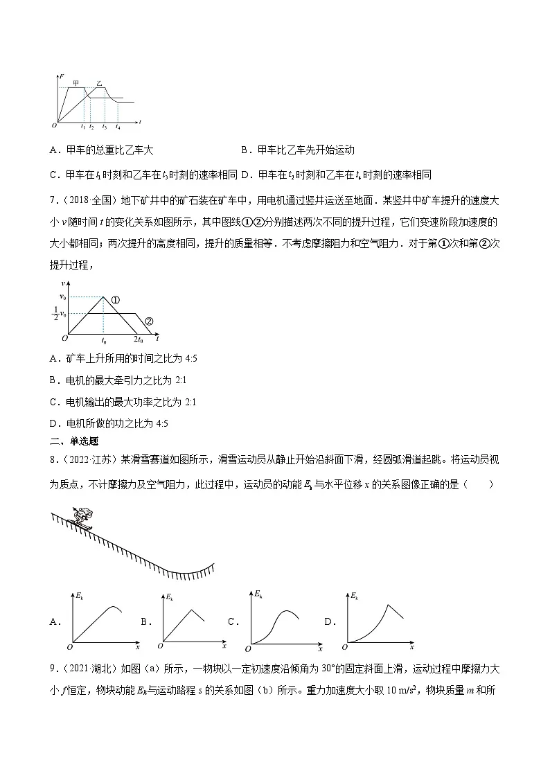 专题25 功能关系的图像(学生卷)-十年(2014-2023)高考物理真题分项汇编(全国通用)第3页