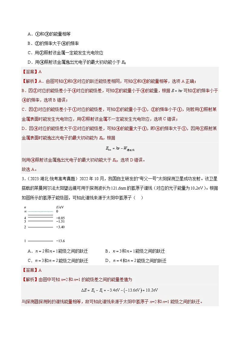 专题68 原子结构(解析卷)-十年(2014-2023)高考物理真题分项汇编(全国通用)第2页