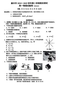 浙江省嘉兴市2024-2025学年高一下学期期末检测物理试卷