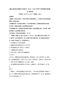 【物理】湖北省部分省级示范高中2024-2025学年高一下学期4月期中测试试题（解析版）