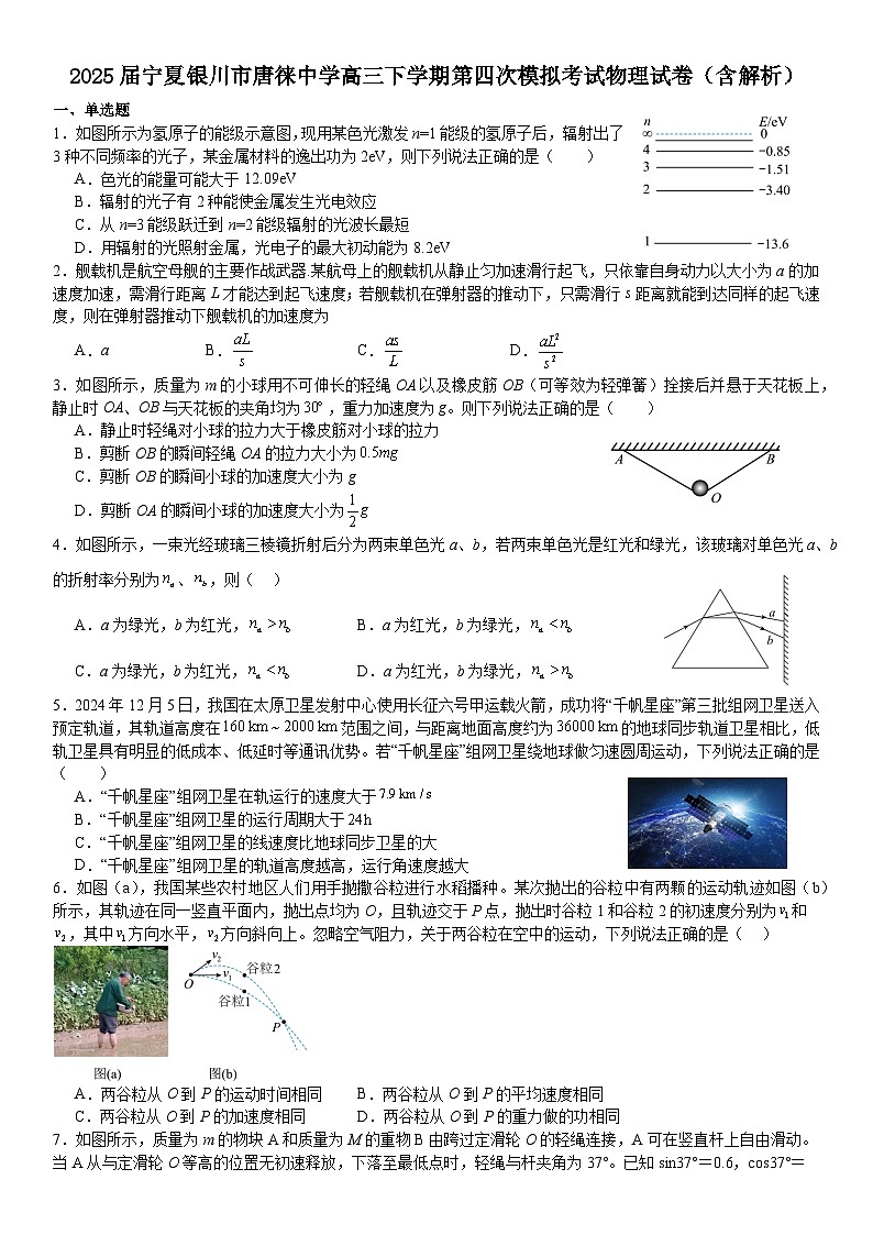 2025届宁夏银川市唐徕中学高三下学期第四次模拟考试物理试卷(含答案)第1页
