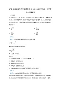 广东省清远市华侨中学四校联考2024-2025学年高一下期中物理试卷（解析版）